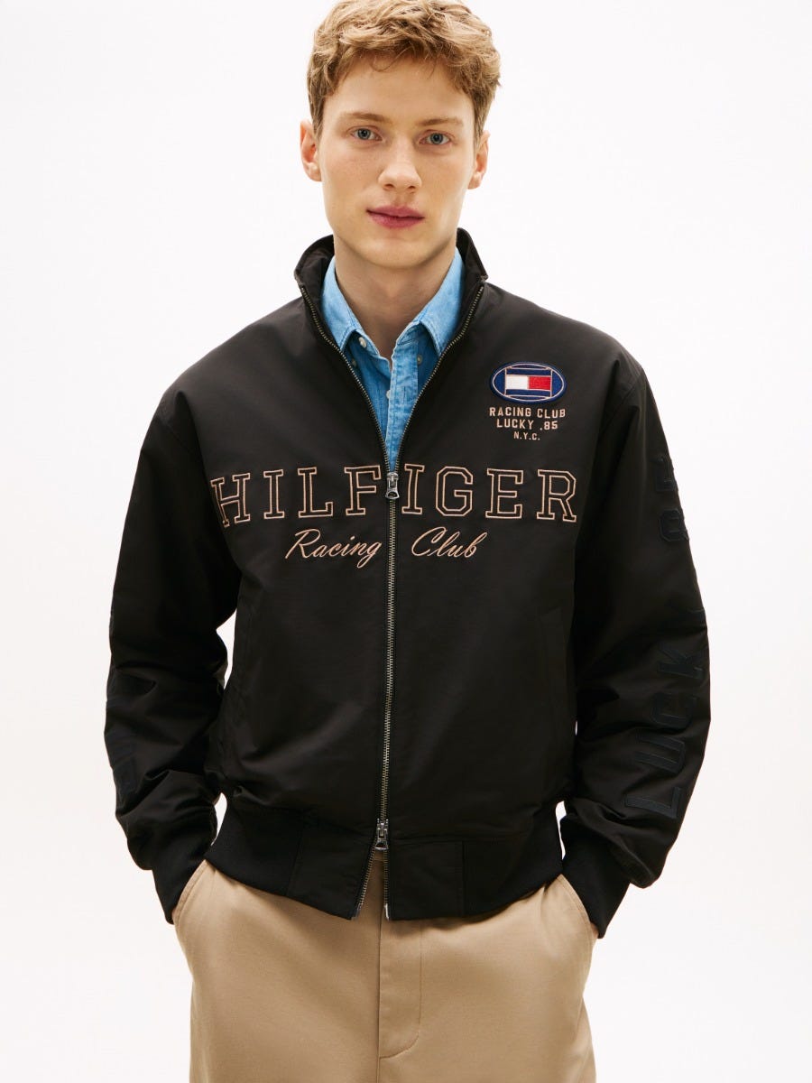 <p style="text-align: left;"><span style="font-family: 'Futura LT W01 Book'; letter-spacing: 0px; color: #000;">Logo Embroidery Racing Jacket</span>